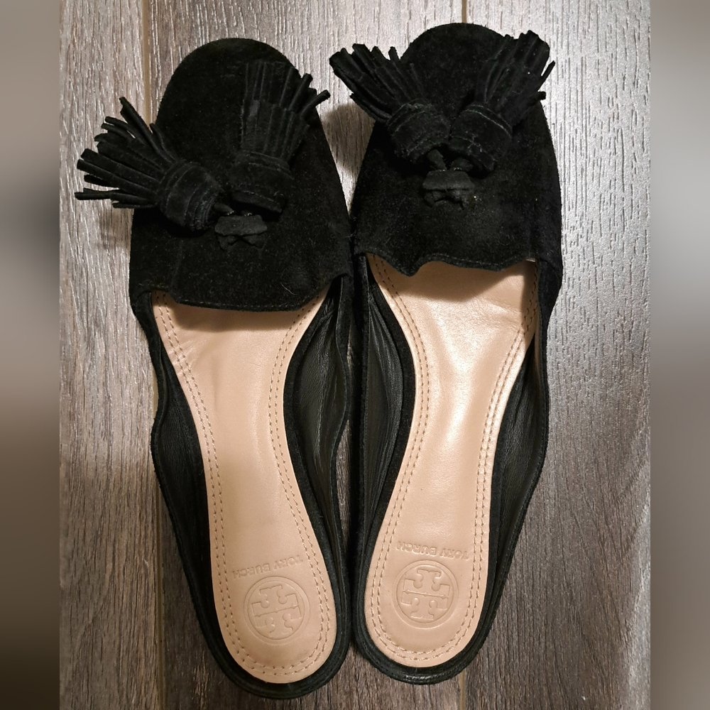 NWOT Tory Burch Suede Tassel Mule